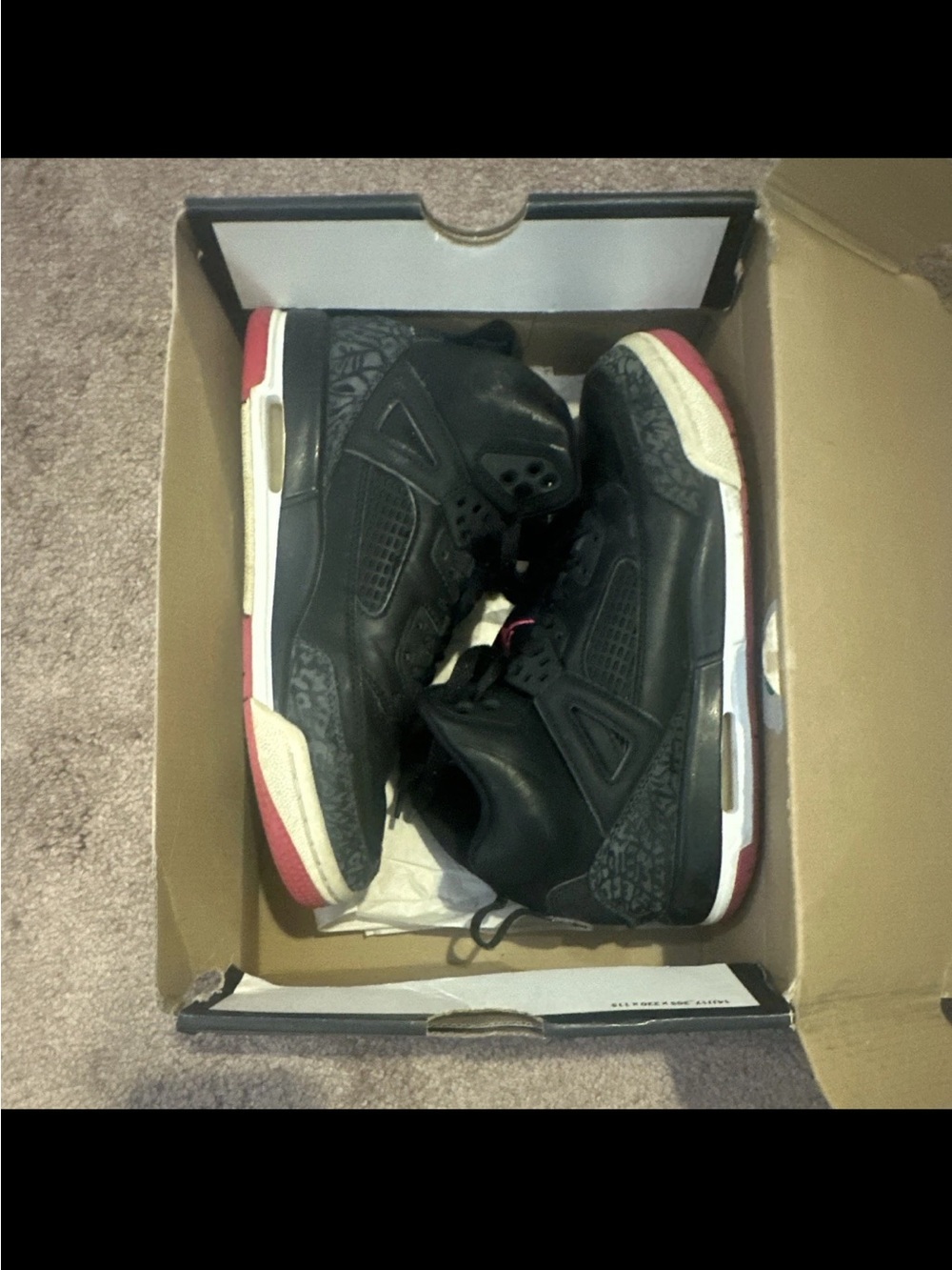 Jordan Air Jordan 5 Retro BG Kids High Top Sneakers Black Red, Size 6Y